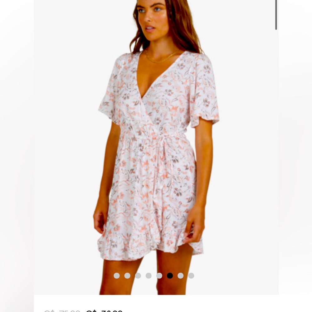 Roxy pink and white sundress NWT